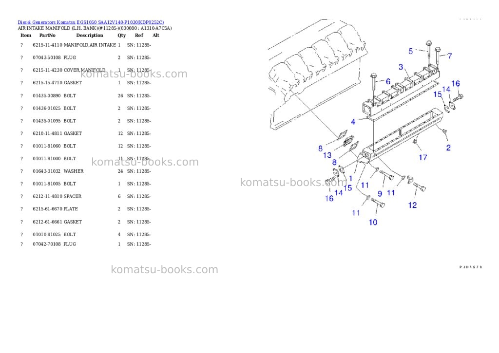 Komatsu egs1050 saa12v140-p1030 Parts catalog cover Page 7 Komatsu egs1050 saa12v140-p1030 Parts catalog cover Page 7