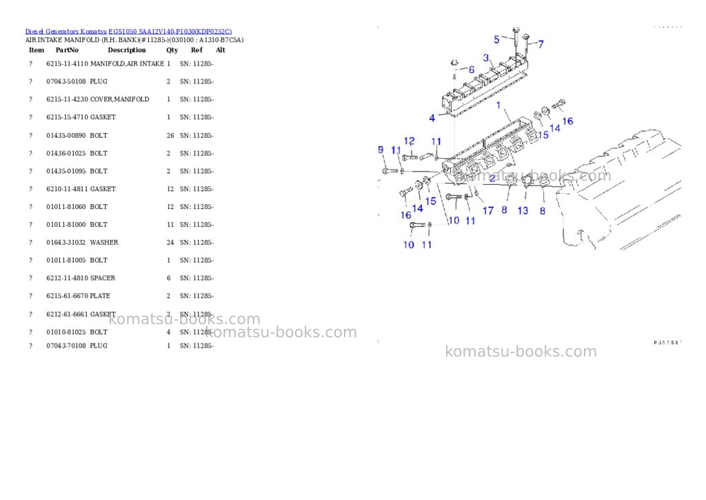 Komatsu egs1050 saa12v140-p1030 Parts catalog cover Page 9 Komatsu egs1050 saa12v140-p1030 Parts catalog cover Page 9