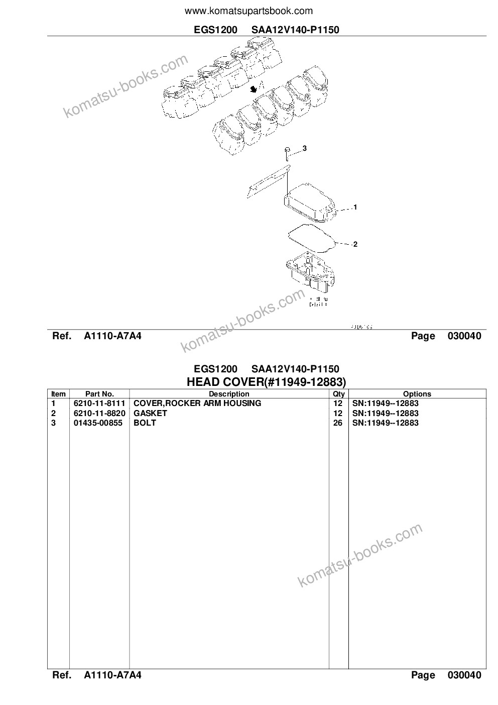 Komatsu egs1200 saa12v140-p1150 Parts catalog cover Page 10 Komatsu egs1200 saa12v140-p1150 Parts catalog cover Page 10