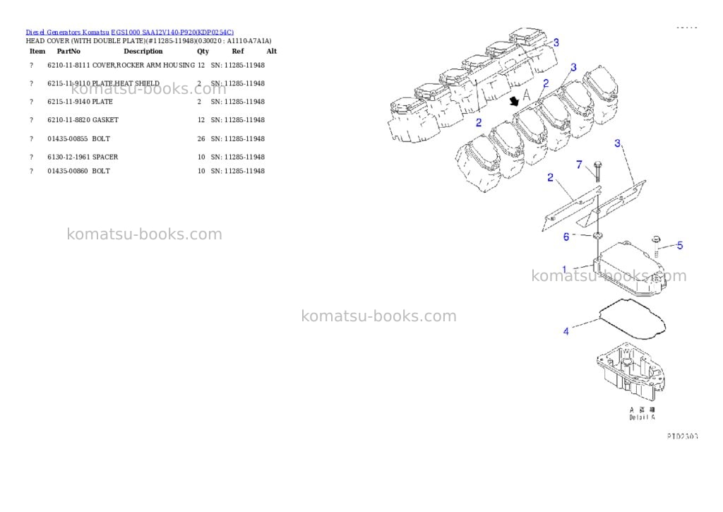 Komatsu egs1000 saa12v140-p920 Parts catalog cover Komatsu egs1000 saa12v140-p920 Parts catalog cover