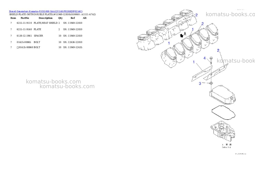 Komatsu egs1000 saa12v140-p920 Parts catalog cover Page 5 Komatsu egs1000 saa12v140-p920 Parts catalog cover Page 5