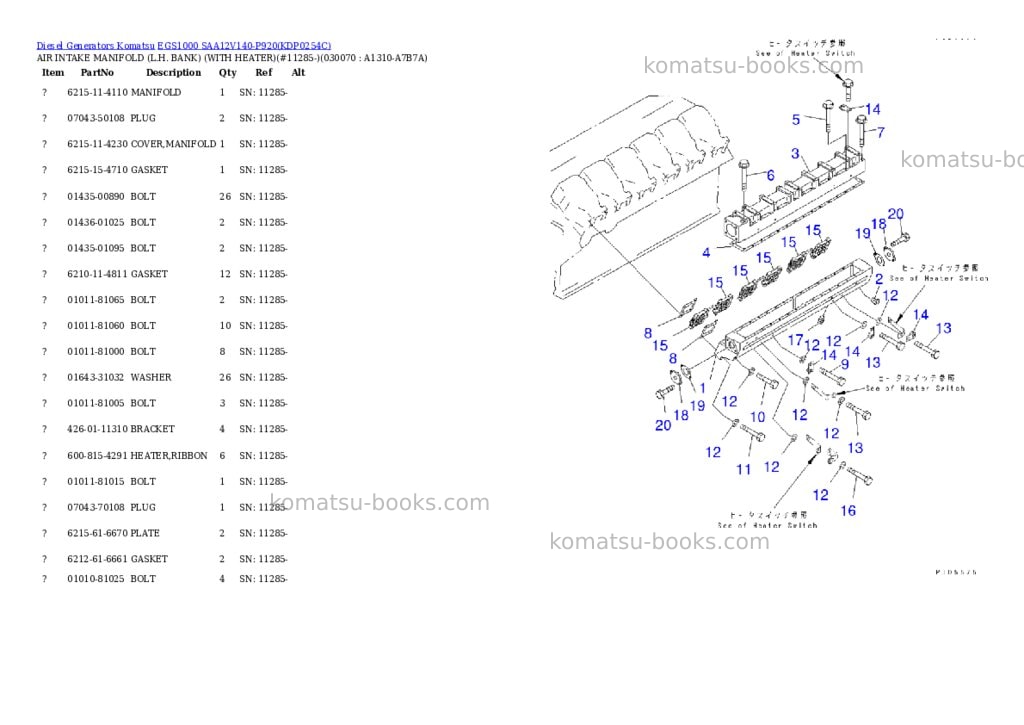 Komatsu egs1000 saa12v140-p920 Parts catalog cover Page 6 Komatsu egs1000 saa12v140-p920 Parts catalog cover Page 6