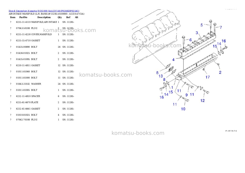 Komatsu egs1000 saa12v140-p920 Parts catalog cover Page 7 Komatsu egs1000 saa12v140-p920 Parts catalog cover Page 7