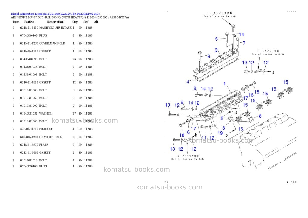 Komatsu egs1000 saa12v140-p920 Parts catalog cover Page 8 Komatsu egs1000 saa12v140-p920 Parts catalog cover Page 8
