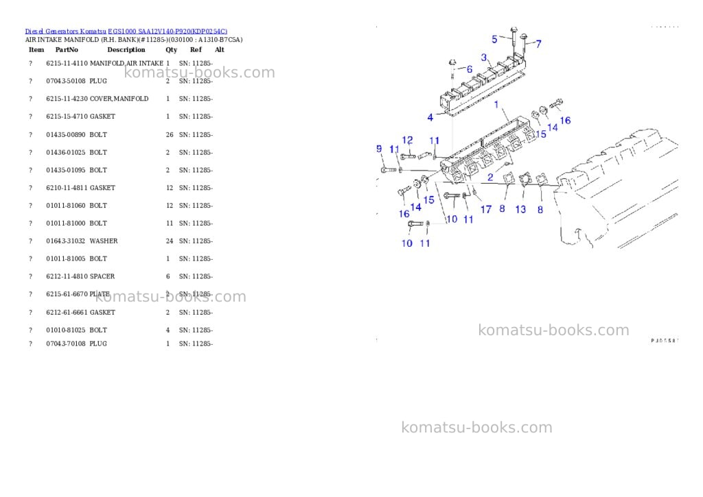 Komatsu egs1000 saa12v140-p920 Parts catalog cover Page 9 Komatsu egs1000 saa12v140-p920 Parts catalog cover Page 9