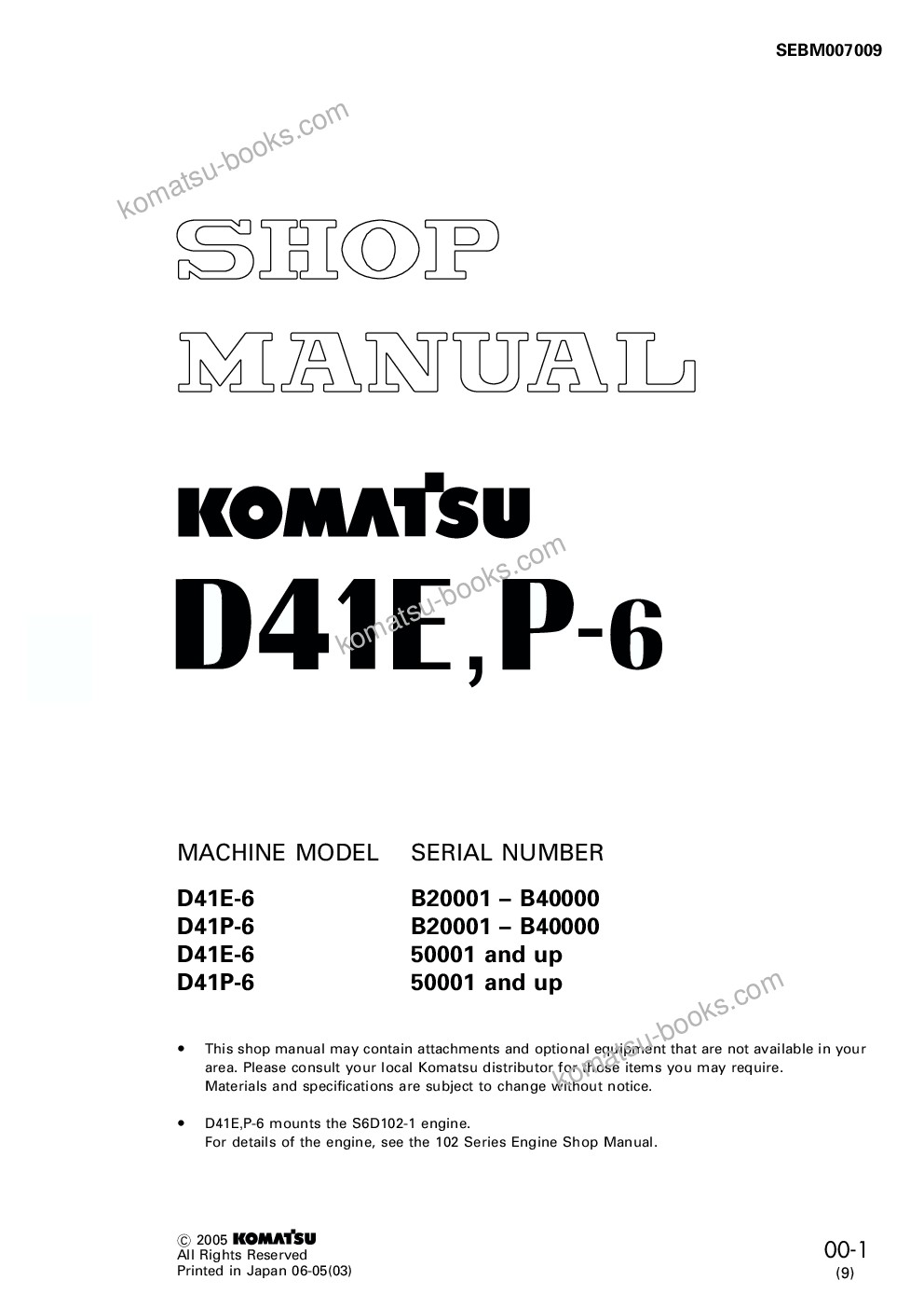 Komatsu egs630 saa6d140-p580 Catálogo de peças capa