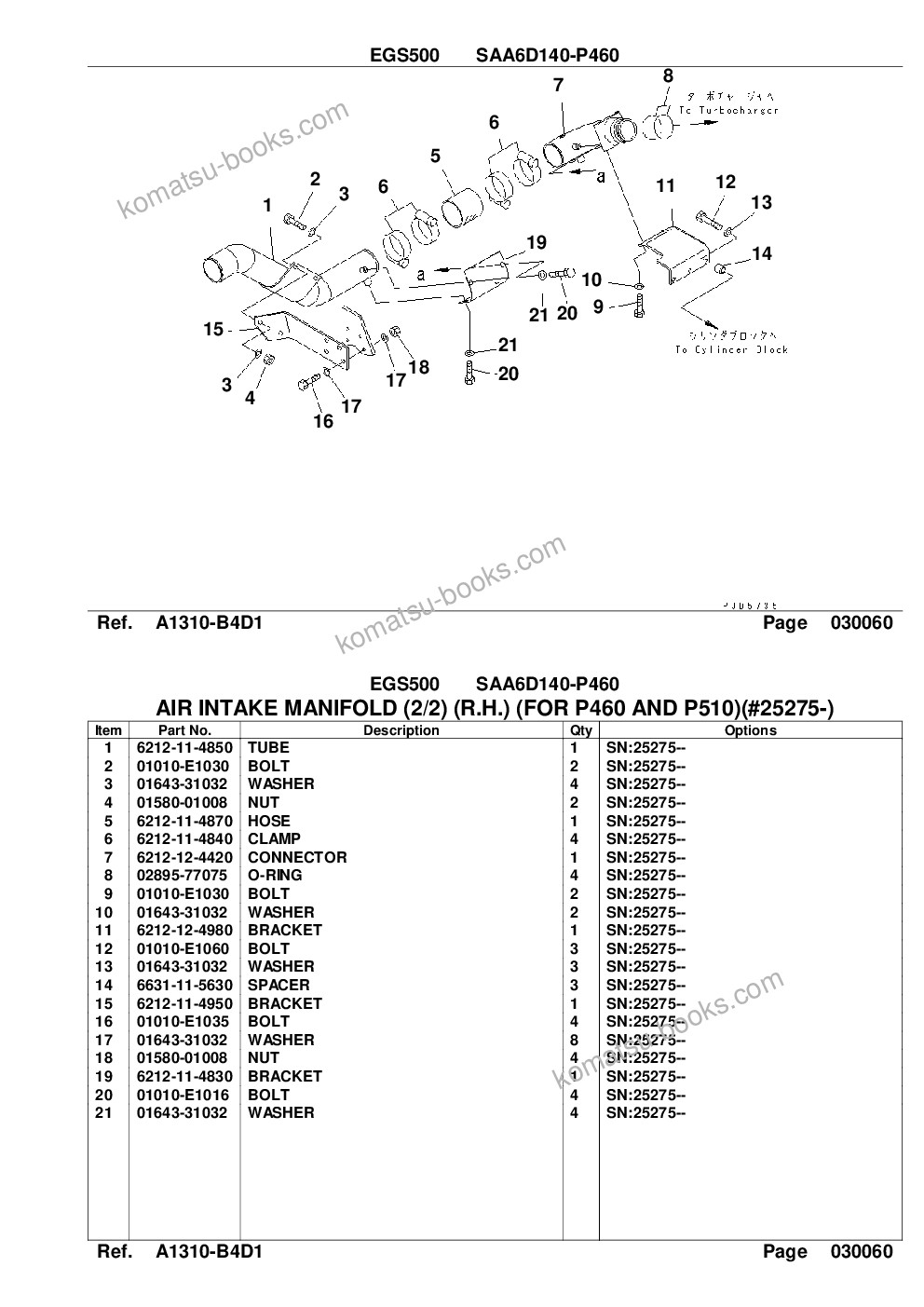 Komatsu egs500 saa6d140-p460 配件目录 封面 页 10