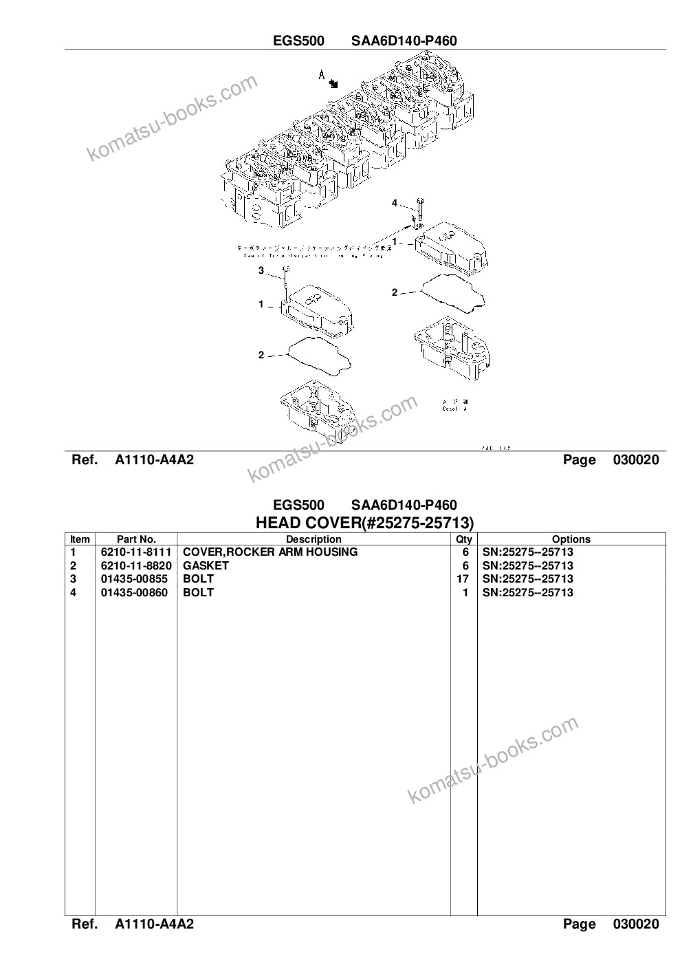 Komatsu egs500 saa6d140-p460 配件目录 封面 页 6