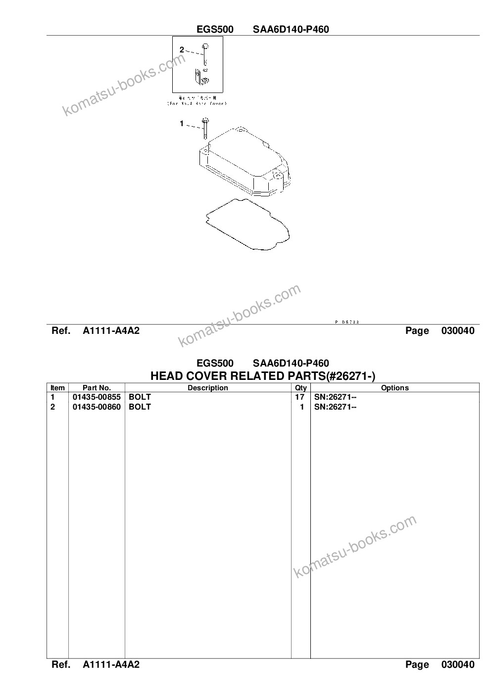 Komatsu egs500 saa6d140-p460 配件目录 封面 页 8