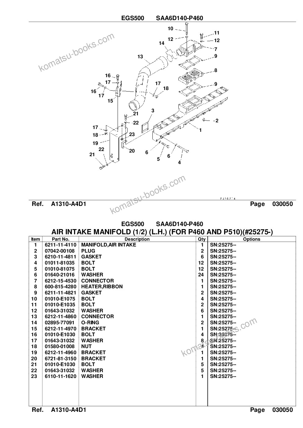 Komatsu egs500 saa6d140-p460 配件目录 封面 页 9