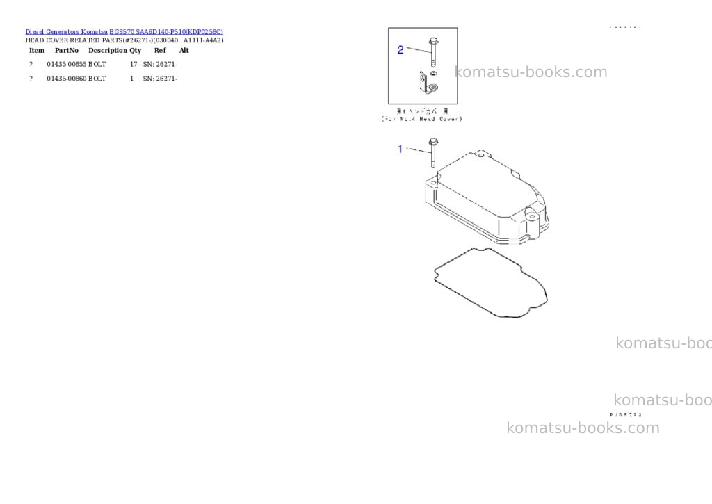 Komatsu egs570 saa6d140-p510 Parts catalog cover Page 3 Komatsu egs570 saa6d140-p510 Parts catalog cover Page 3