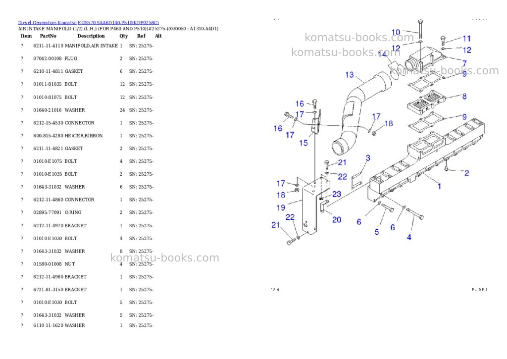 Komatsu egs570 saa6d140-p510 Parts catalog cover Page 4 Komatsu egs570 saa6d140-p510 Parts catalog cover Page 4