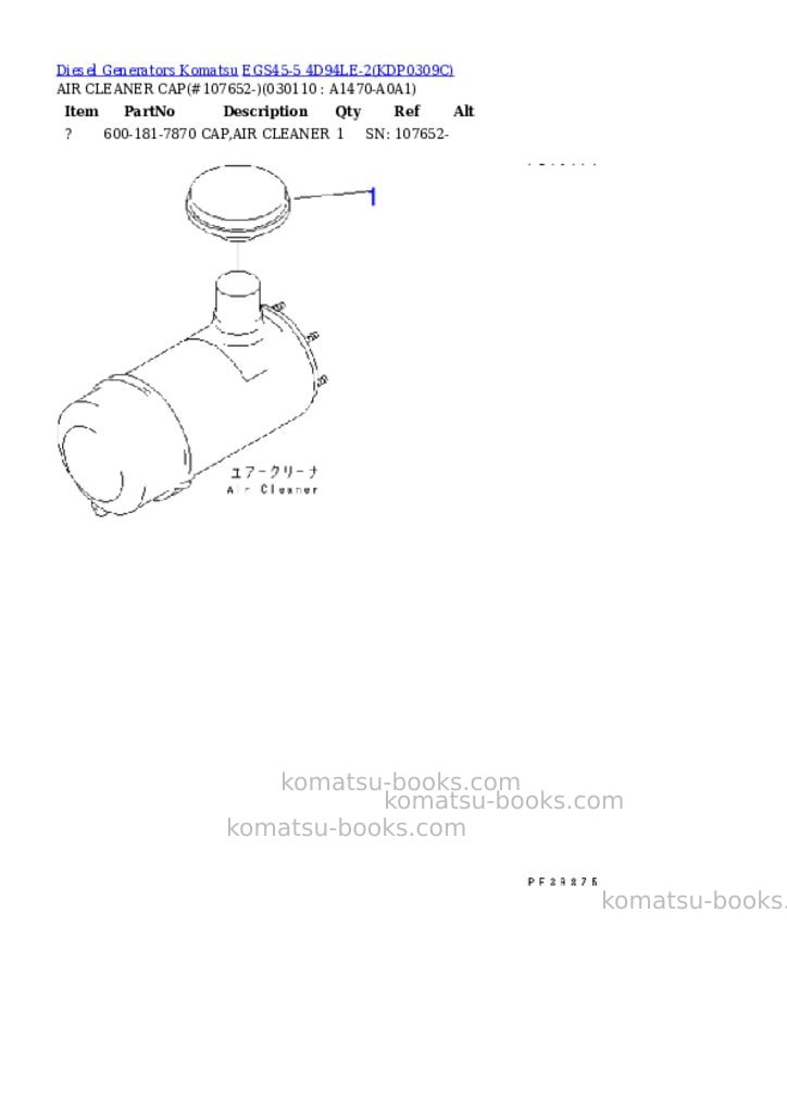Komatsu egs45-5 4d94le-2 Parts catalog cover Page 10