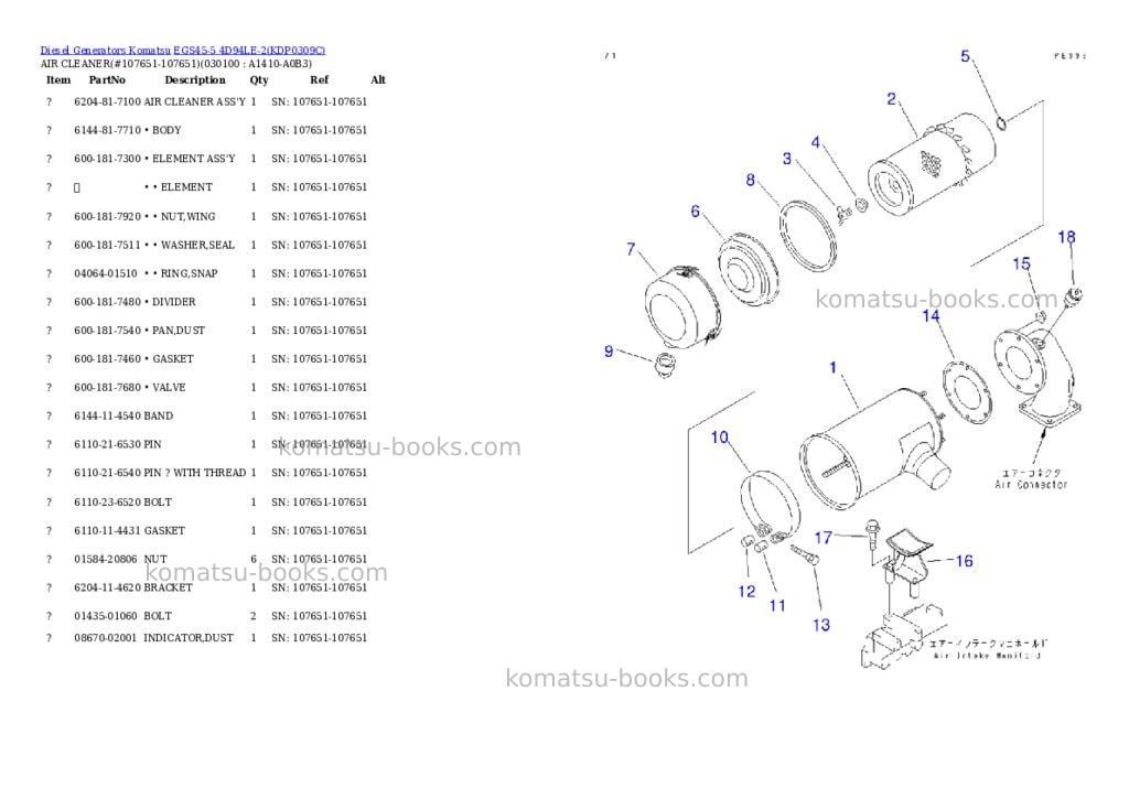 Komatsu egs45-5 4d94le-2 Parts catalog cover Page 9
