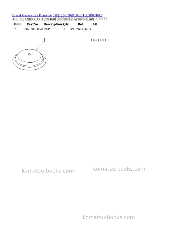 Komatsu egs120-6 s6d102e-1 Parts catalog cover Page 10 Komatsu egs120-6 s6d102e-1 Parts catalog cover Page 10