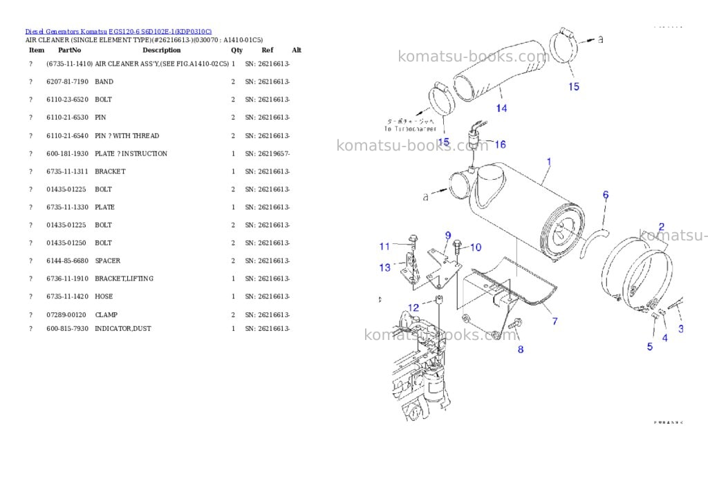 Komatsu egs120-6 s6d102e-1 Parts catalog cover Page 6 Komatsu egs120-6 s6d102e-1 Parts catalog cover Page 6