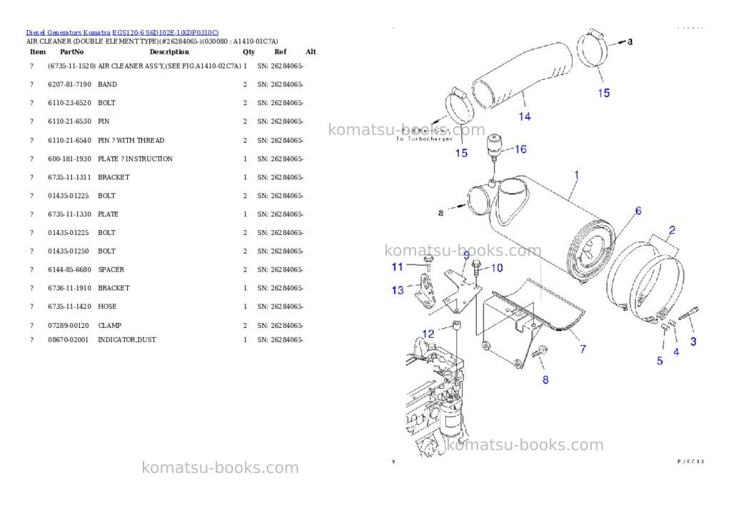 Komatsu egs120-6 s6d102e-1 Parts catalog cover Page 7 Komatsu egs120-6 s6d102e-1 Parts catalog cover Page 7