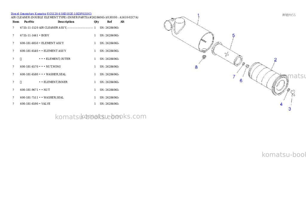 Komatsu egs120-6 s6d102e-1 Parts catalog cover Page 9 Komatsu egs120-6 s6d102e-1 Parts catalog cover Page 9
