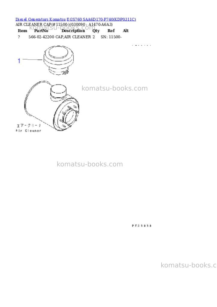 Komatsu egs760 saa6d170-p740 Parts catalog cover Page 8 Komatsu egs760 saa6d170-p740 Parts catalog cover Page 8