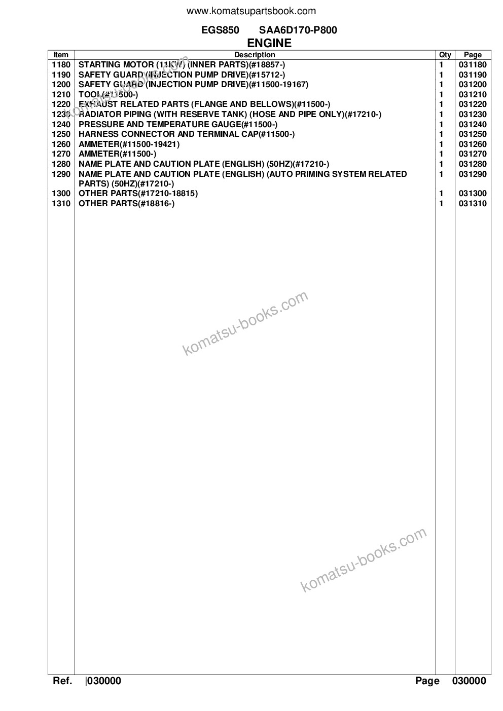 Komatsu egs850 saa6d170-p800 Parts catalog cover Page 4