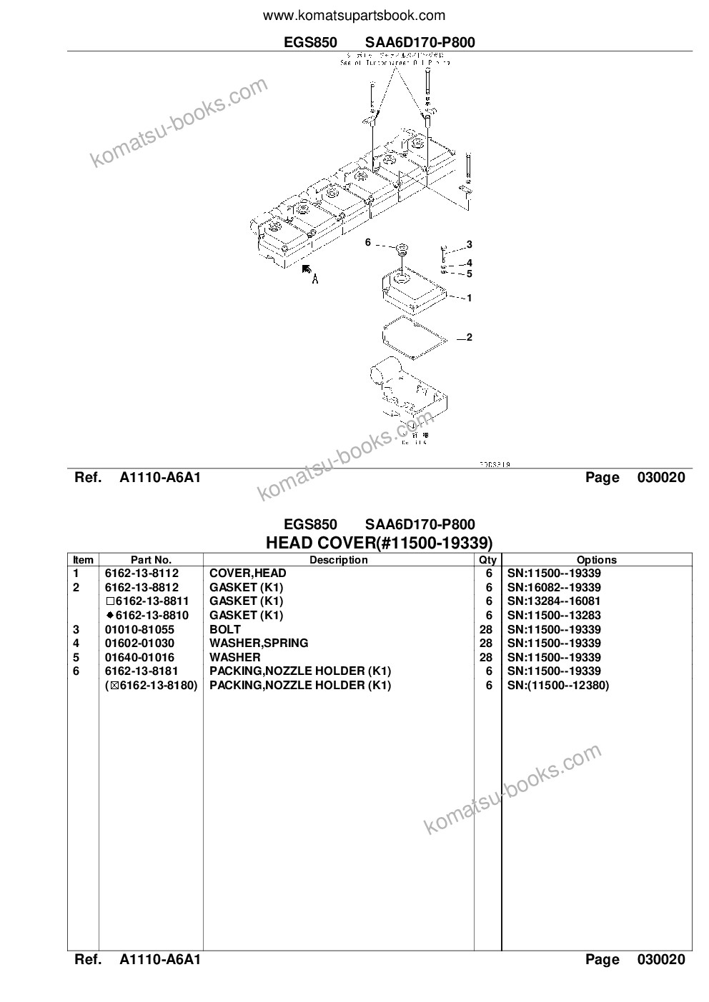 Komatsu egs850 saa6d170-p800 Parts catalog cover Page 7