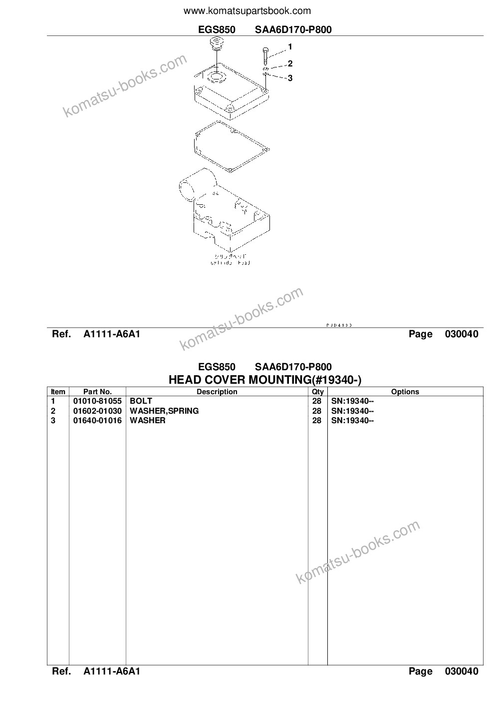 Komatsu egs850 saa6d170-p800 Parts catalog cover Page 9