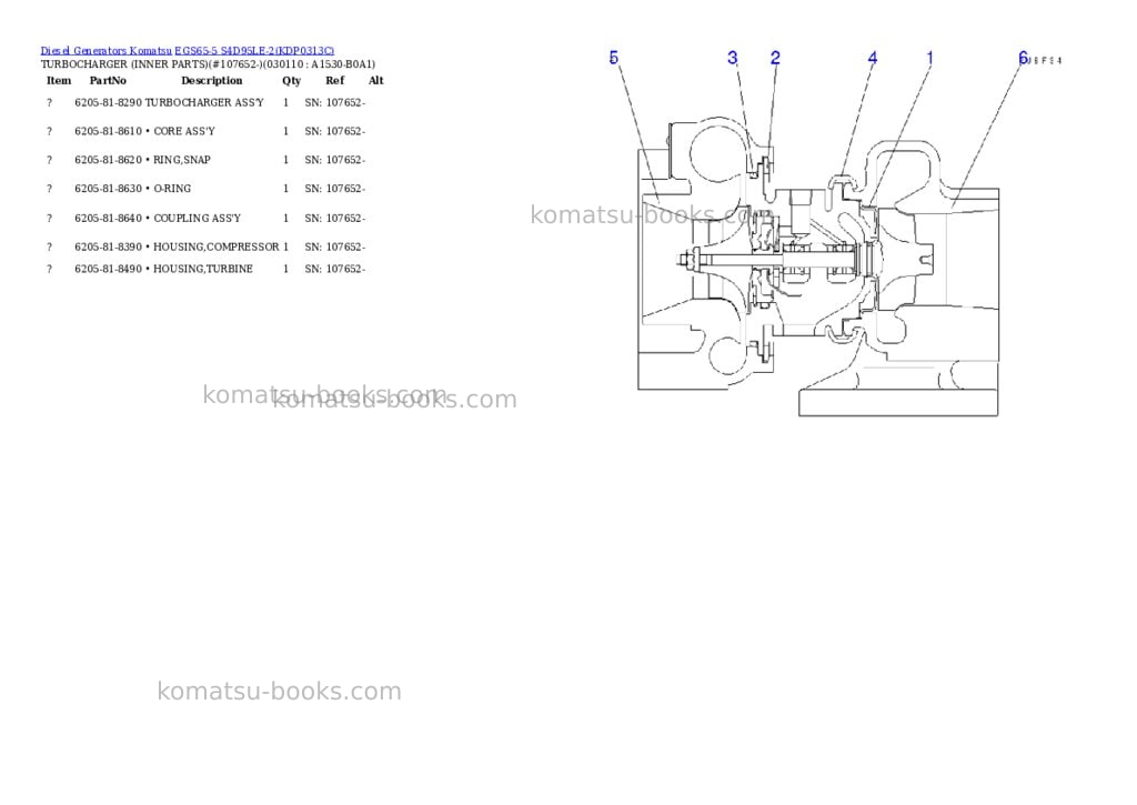 Komatsu egs65-5 s4d95le-2 Parts catalog cover Page 10