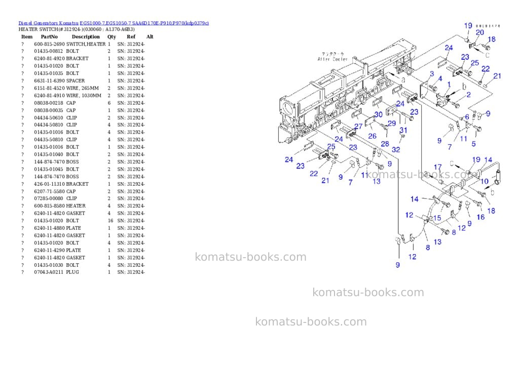 Komatsu egs1000-7,egs1050-7 saa6d170e-p910,p970 Parts catalog cover Page 5 Komatsu egs1000-7,egs1050-7 saa6d170e-p910,p970 Parts catalog cover Page 5