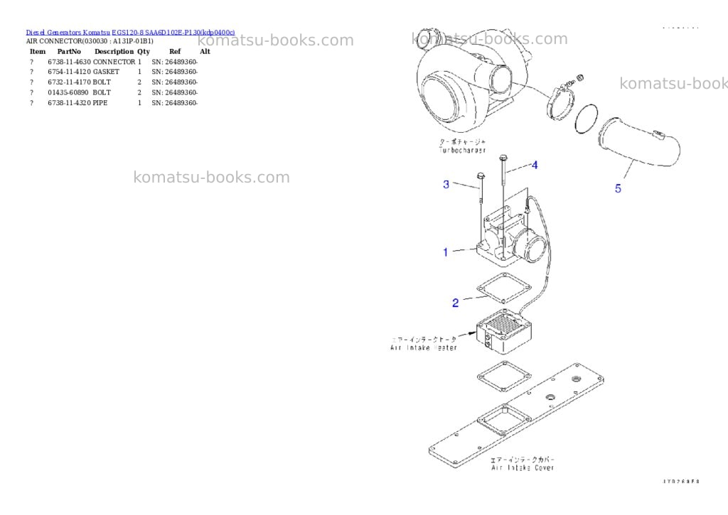Komatsu egs120-8 saa6d102e-p130 Parts catalog cover Page 2 Komatsu egs120-8 saa6d102e-p130 Parts catalog cover Page 2