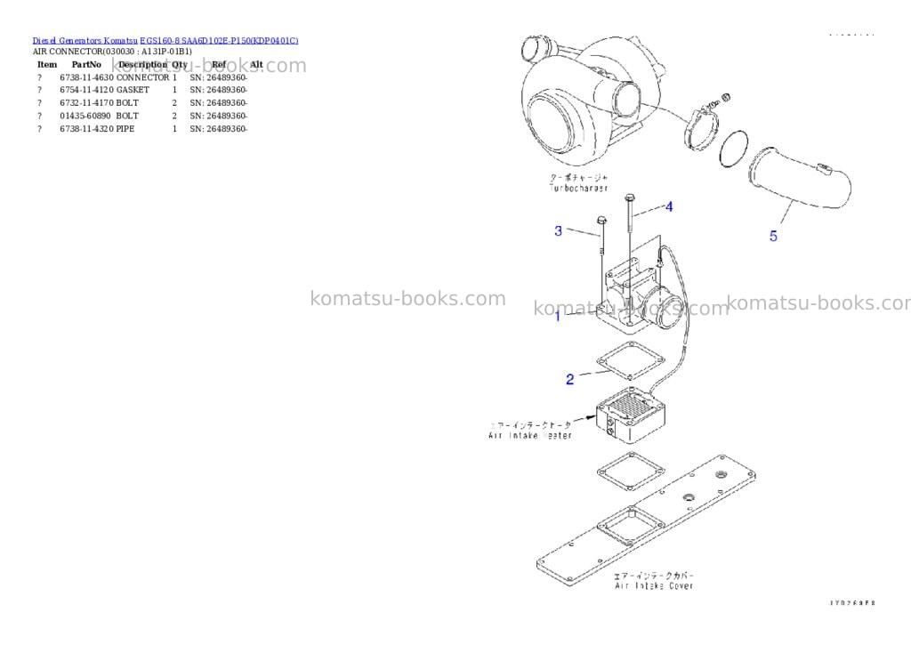 Komatsu egs160-8 saa6d102e-p150 Parts catalog cover Page 2 Komatsu egs160-8 saa6d102e-p150 Parts catalog cover Page 2