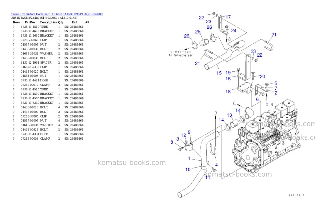 Komatsu egs160-8 saa6d102e-p150 Parts catalog cover Page 5 Komatsu egs160-8 saa6d102e-p150 Parts catalog cover Page 5