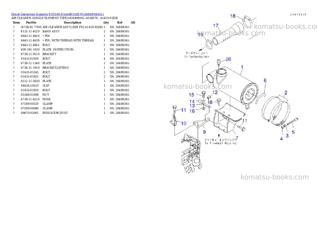 Komatsu egs160-8 saa6d102e-p150 Parts catalog cover Page 6 Komatsu egs160-8 saa6d102e-p150 Parts catalog cover Page 6