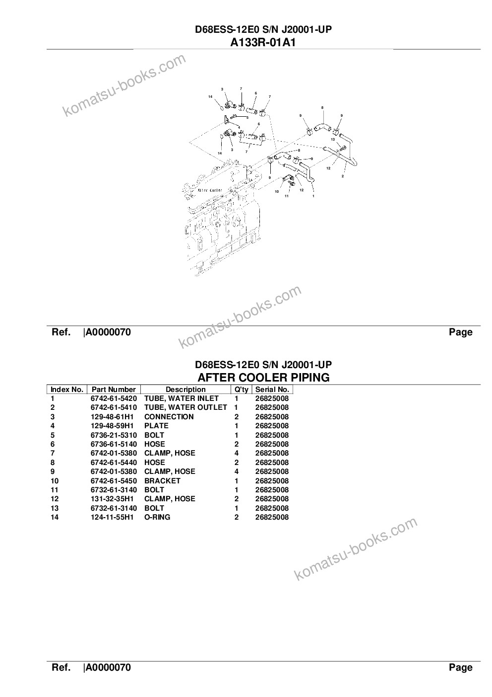 Komatsu d68ess-12e0 s/n j20001-up Parts catalog cover Page 10 Komatsu d68ess-12e0 s/n j20001-up Parts catalog cover Page 10