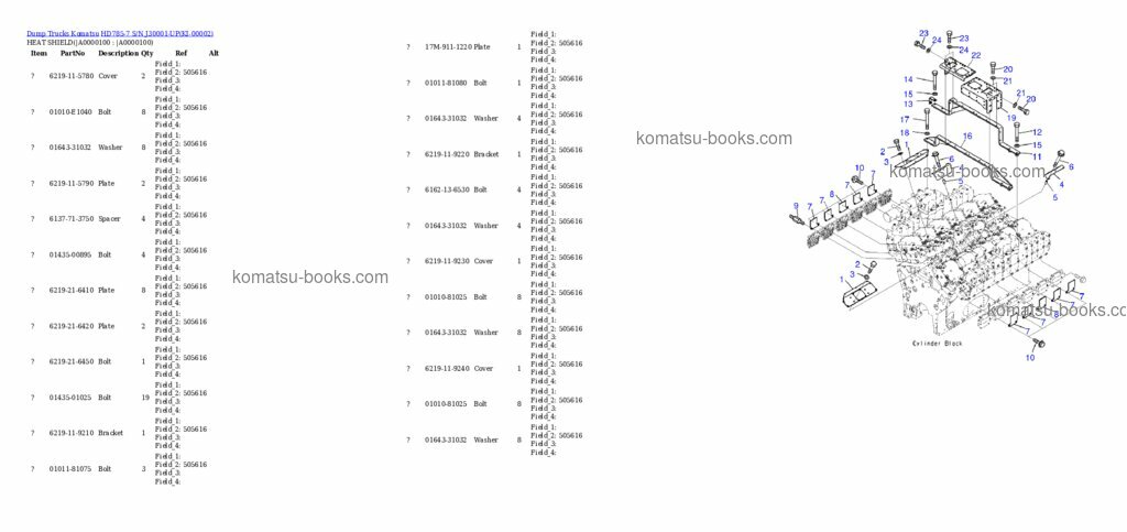 Komatsu hd785-7 Katalog dílů obálka Strana 10