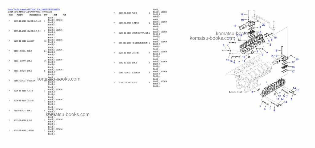 Komatsu hd785-7 Katalog dílů obálka Strana 3