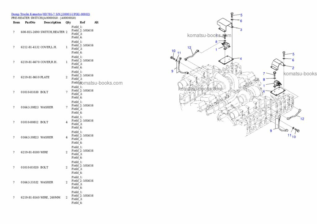 Komatsu hd785-7 Katalog dílů obálka Strana 5