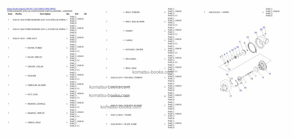 Komatsu hd785-7 Katalog dílů obálka Strana 9