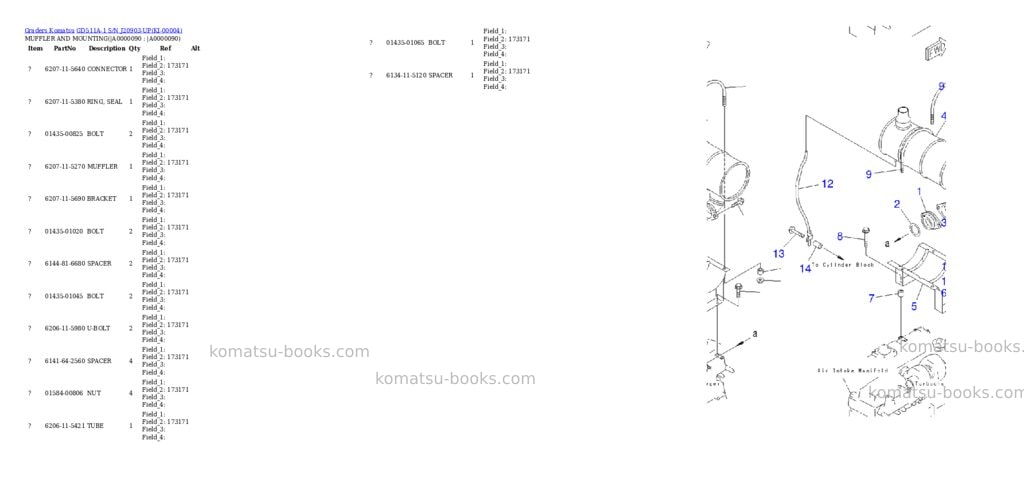 Komatsu GD511A-1 S/N J20903-UP Parts catalog cover Page 8