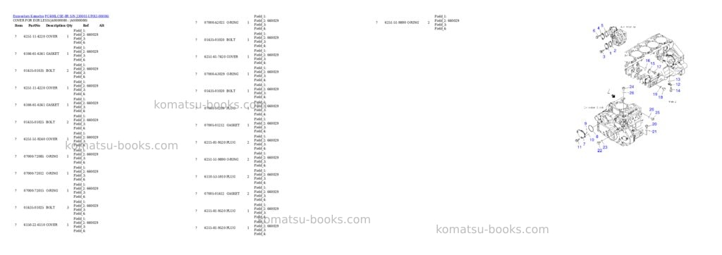Komatsu PC400LCSE-8R S/N J30001-UP Parts catalog cover Page 8 Komatsu PC400LCSE-8R S/N J30001-UP Parts catalog cover Page 8