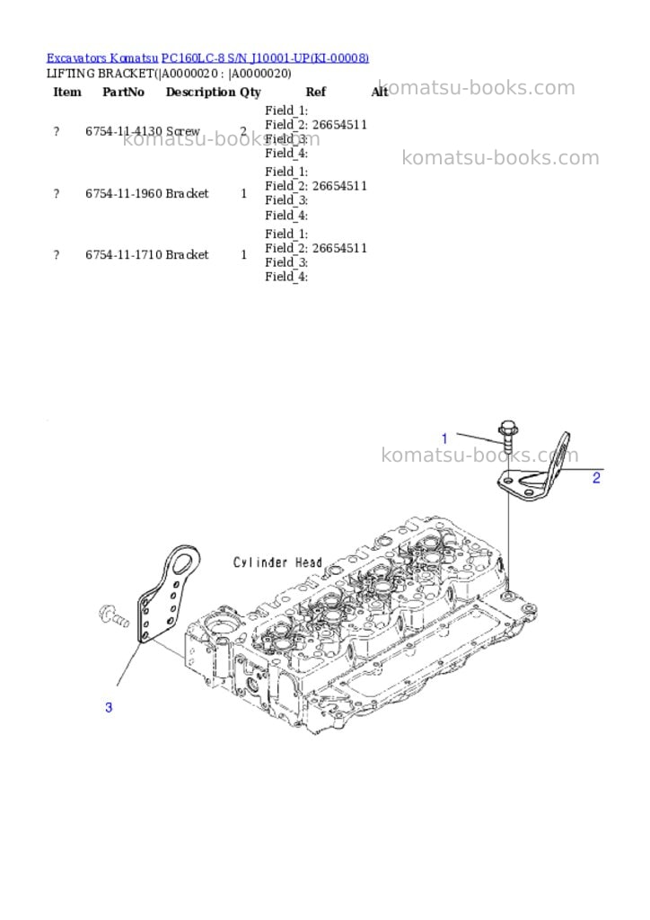 Komatsu pc160lc-8 s/n j10001-up Parts catalog cover Komatsu pc160lc-8 s/n j10001-up Parts catalog cover