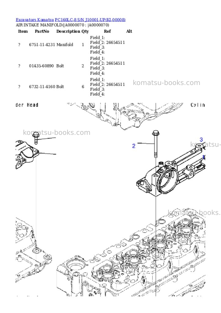 Komatsu pc160lc-8 s/n j10001-up Parts catalog cover Page 6 Komatsu pc160lc-8 s/n j10001-up Parts catalog cover Page 6