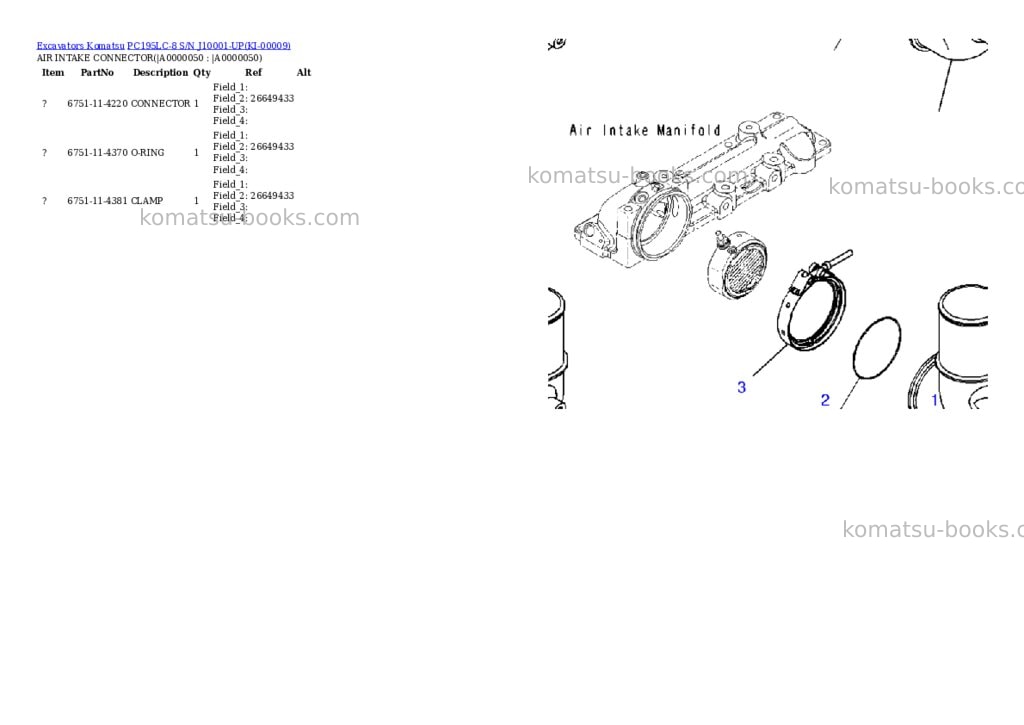 Komatsu pc195lc-8 s/n j10001-up Parts catalog cover Page 4 Komatsu pc195lc-8 s/n j10001-up Parts catalog cover Page 4