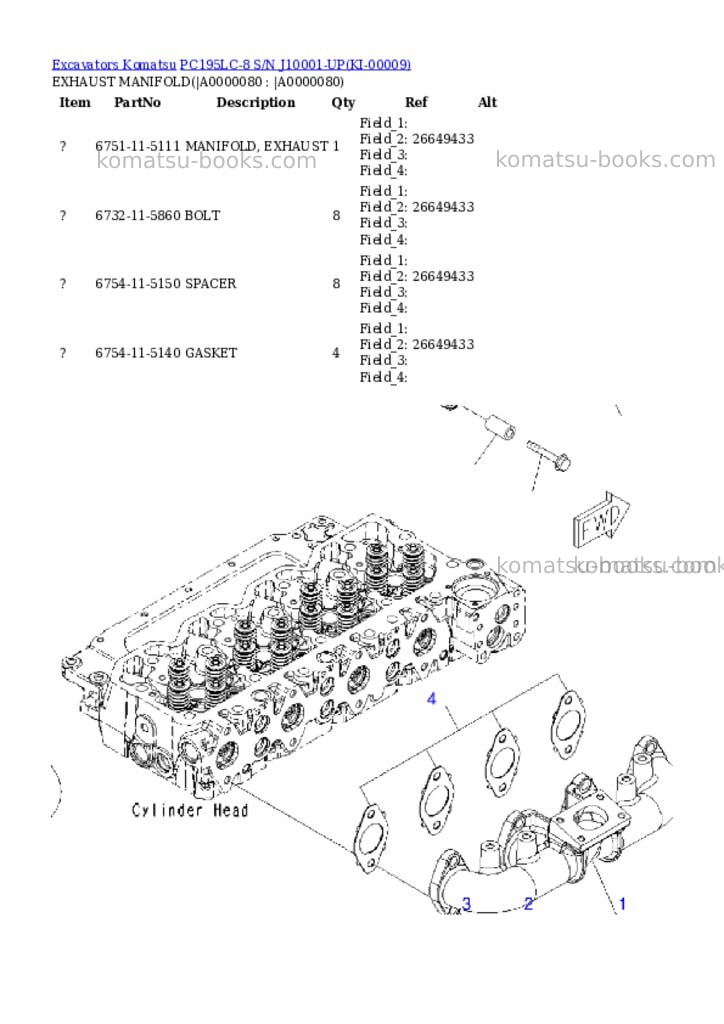 Komatsu pc195lc-8 s/n j10001-up Parts catalog cover Page 6 Komatsu pc195lc-8 s/n j10001-up Parts catalog cover Page 6