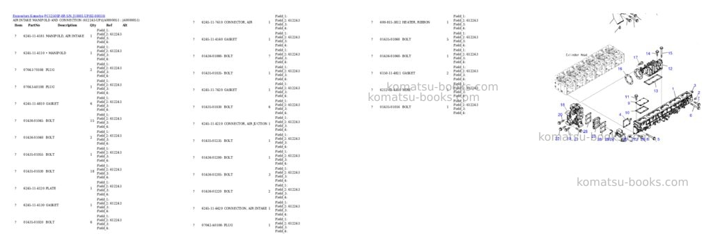 Komatsu PC1250SP-8R S/N J10001-UP Parts catalog cover Page 8