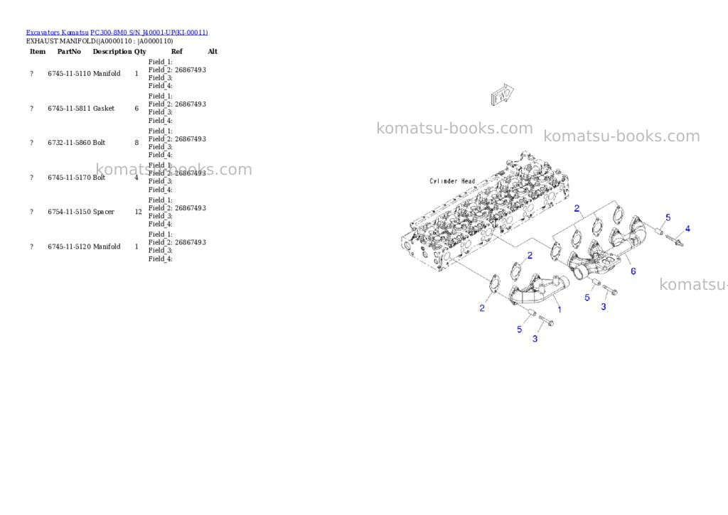 Komatsu PC300-8M0 S/N J40001-UP Parts catalog cover Page 10
