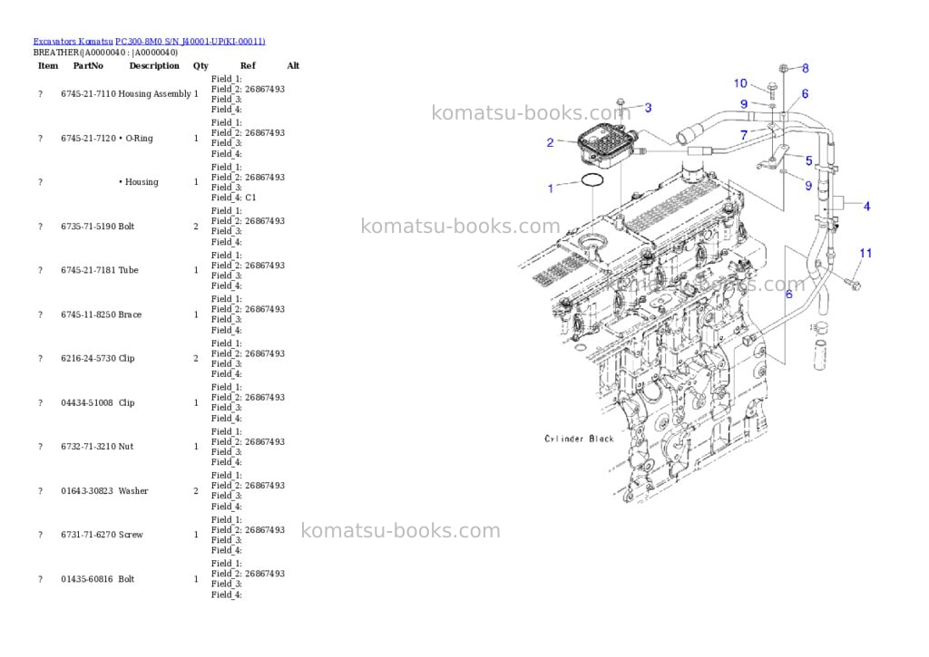 Komatsu PC300-8M0 S/N J40001-UP Parts catalog cover Page 3