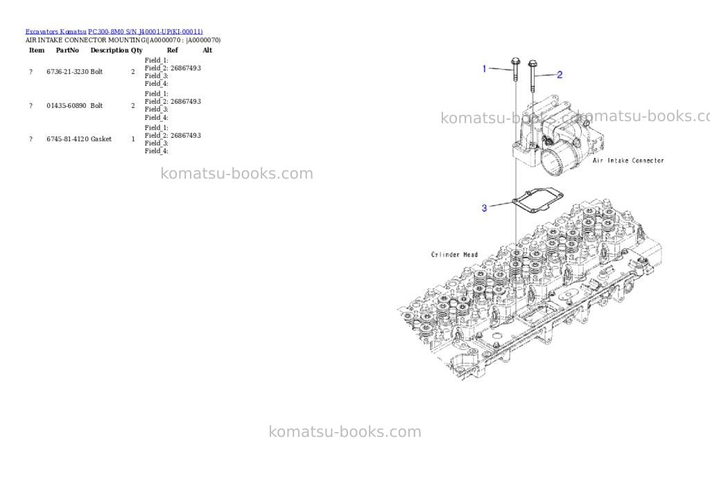 Komatsu PC300-8M0 S/N J40001-UP Parts catalog cover Page 6
