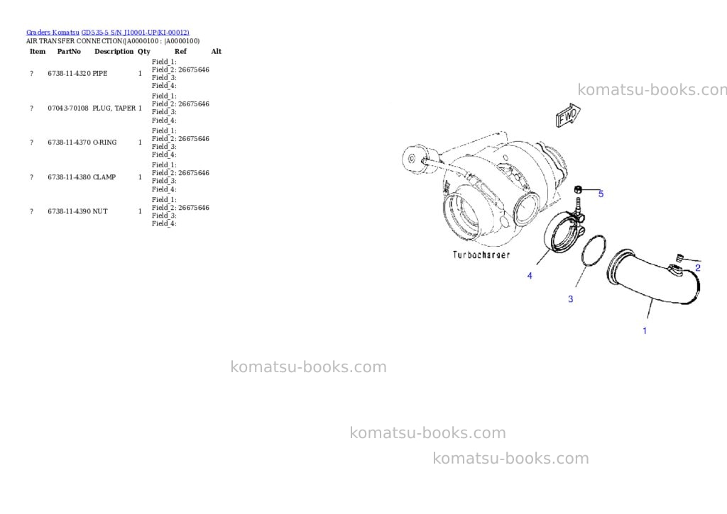 Komatsu GD535-5 S/N J10001-UP Parts catalog cover Page 9