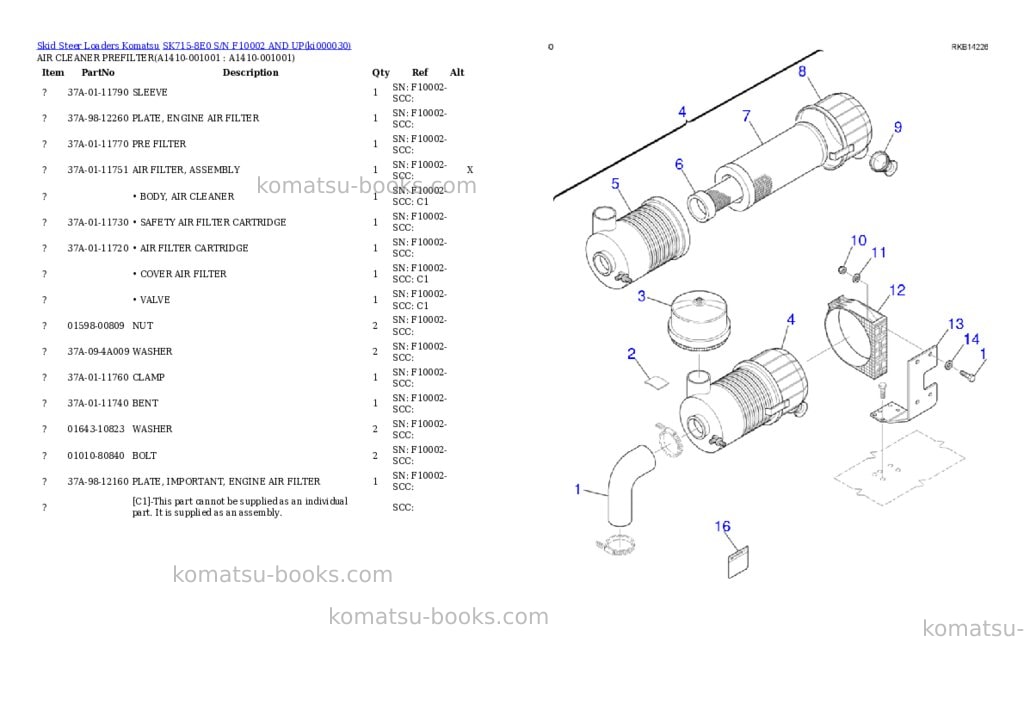Komatsu SK715-8E0 S/N F10002 AND UP Parts catalog cover Komatsu SK715-8E0 S/N F10002 AND UP Parts catalog cover