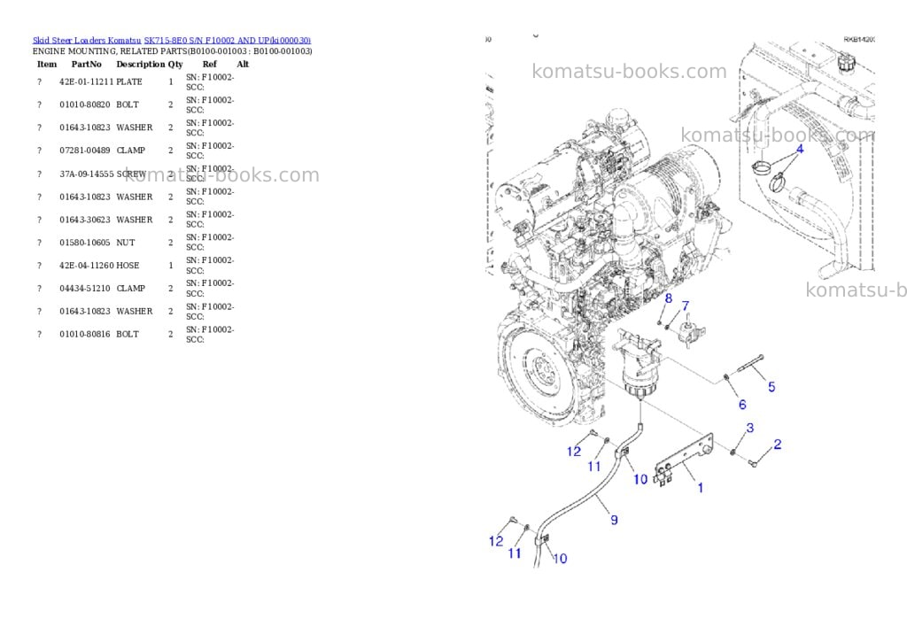 Komatsu SK715-8E0 S/N F10002 AND UP Parts catalog cover Page 5 Komatsu SK715-8E0 S/N F10002 AND UP Parts catalog cover Page 5